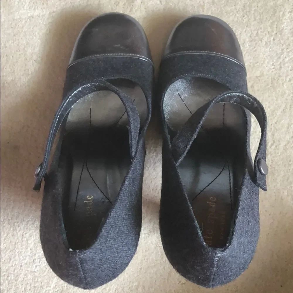 Like New Kate Spade Wool Round Toe Heels 8.5 - Picture 4 of 8